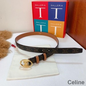 Celine Medium Maillon Triomphe Belt in Triomphe Canvas Black