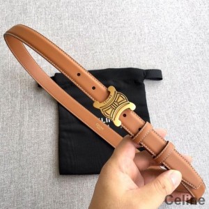 Celine Medium Triomphe Belt in Natural Calfskin Brown