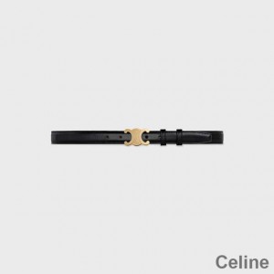 Celine Medium Triomphe Belt in Smooth Calfskin Black