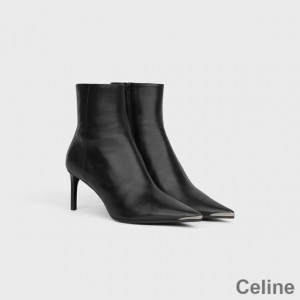 Celine Metal Toe Fitted Ankle Boots Women Calfskin Black