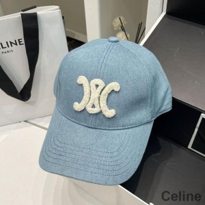 Celine Triomphe Baseball Cap in Canvas Blue