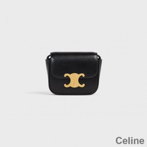 Celine Mini Crossbody Bag in Shiny Calfskin Black/Gold