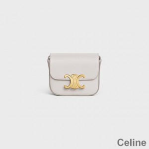Celine Mini Crossbody Bag in Shiny Calfskin White