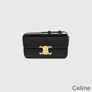 Celine Shoulder Bag in Shiny Calfskin Black