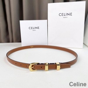 Celine Small Western Belt in Smooth Calfskin Brown