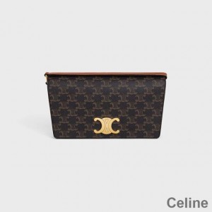 Celine Trapeze Shoulder Bag in Triomphe Canvas Black