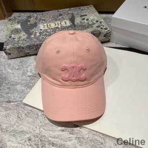 Celine Triomphe Baseball Cap in Cotton Cherry/Pink